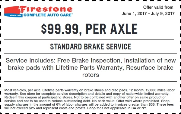 Firestone Brake Service Coupon