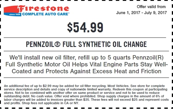 How Much Is A Full Synthetic Oil Change At Firestone