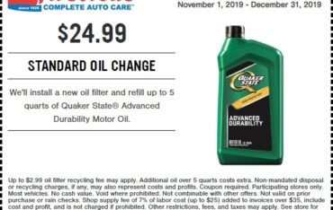 Firestone Standard Oil Change Coupon