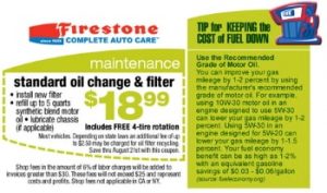 Firestone Oil Change Coupons