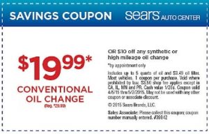 Sears Oil Change Coupon