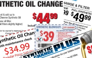 Synthetic Oil Change Coupons